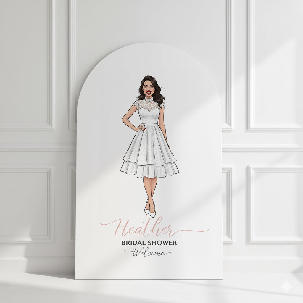 Custom Bridal Shower illustration on White background