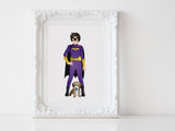 Children hand drawn portraits full body with custom theme