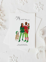 Custom premium Christmas illustration family elves themed