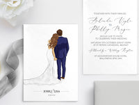 Wedding illustration back view (select pose from chart)