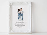 Custom Portrait illustration: full body white background