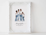 Custom Portrait illustration: full body white background