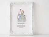 Custom Whimsical Family Portrait – Personalized Illustration from Your Photo