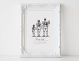 Personalized Football Dad & Child Illustration | Custom Sports Portrait from Photo | Father’s Day Football Gift | Football Family Wall Art