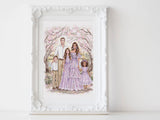 Custom Whimsical Family Portrait – Personalized Illustration from Your Photo