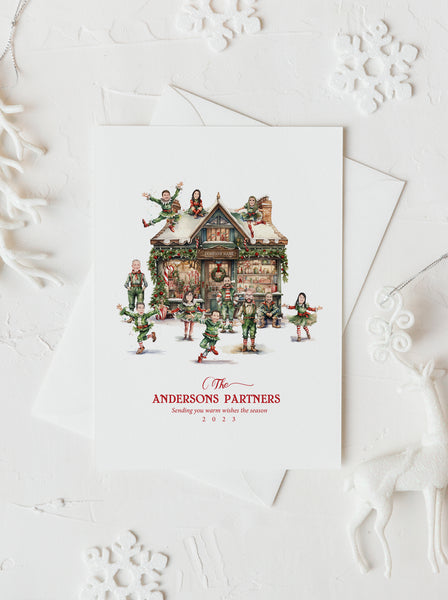 Custom premium Christmas illustration Elf house