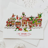 Custom premium Christmas illustration Elf Gingerbread train themed
