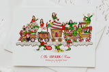 Custom premium Christmas illustration Elf Gingerbread train themed