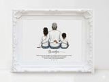 Personalized sitting family illustration | Wall Art Portrait | For grandparents
