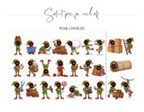 Custom premium Christmas illustration Elf village