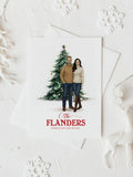 Custom premium Family Christmas illustration Watercolor formal clothing