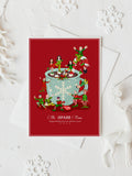 Custom premium Christmas illustration Elf hot chocolate themed