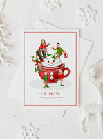 Custom premium Christmas illustration Elf hot chocolate themed