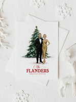 Custom premium Family Christmas illustration Watercolor formal clothing