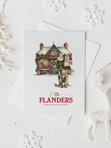 Custom premium Family Christmas illustration Watercolor
