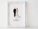 Personalized Father and daughter wedding illustration