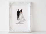 Personalized Father and daughter wedding illustration