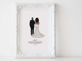 Personalized Father and daughter wedding illustration