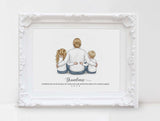 Personalized Mothers day illustration | Wall Art Portrait