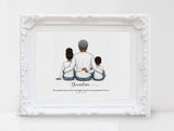 Personalized Mothers day illustration | Wall Art Portrait