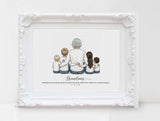 Personalized Mothers day illustration | Wall Art Portrait