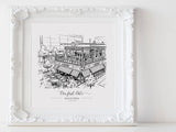 Special venue hand drawn illustration Black and white sketch