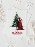Custom premium Family Christmas illustration Watercolor formal clothing