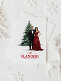 Custom premium Family Christmas illustration Watercolor formal clothing