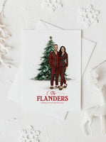 Custom premium Family Christmas illustration Watercolor formal clothing