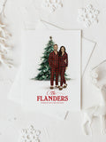 Custom premium Family Christmas illustration Watercolor formal clothing