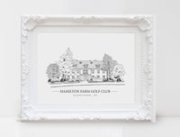 Special venue hand drawn illustration Black and white sketch
