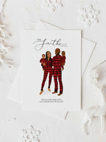 Custom premium Christmas illustration family matching pajamas themed