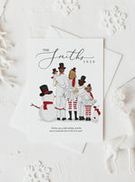 Personalized Snowman family illustration