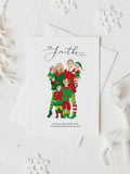 Custom premium Christmas illustration family elves themed