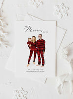 Custom premium Christmas illustration family matching pajamas themed