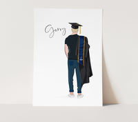 Personalised Graduation portrait illustration | Wall Art Portrait | Class of 2020