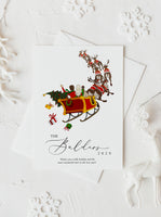 Personalized family riding sleigh illustration