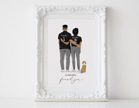 Personalized Couple illustration: Sport themed