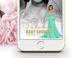 Snapchat Geofilter: Baby shower portrait illustration of the Mother to be