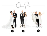 Wedding illustration (select pose from chart)