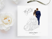 Wedding illustration back view (select pose from chart)